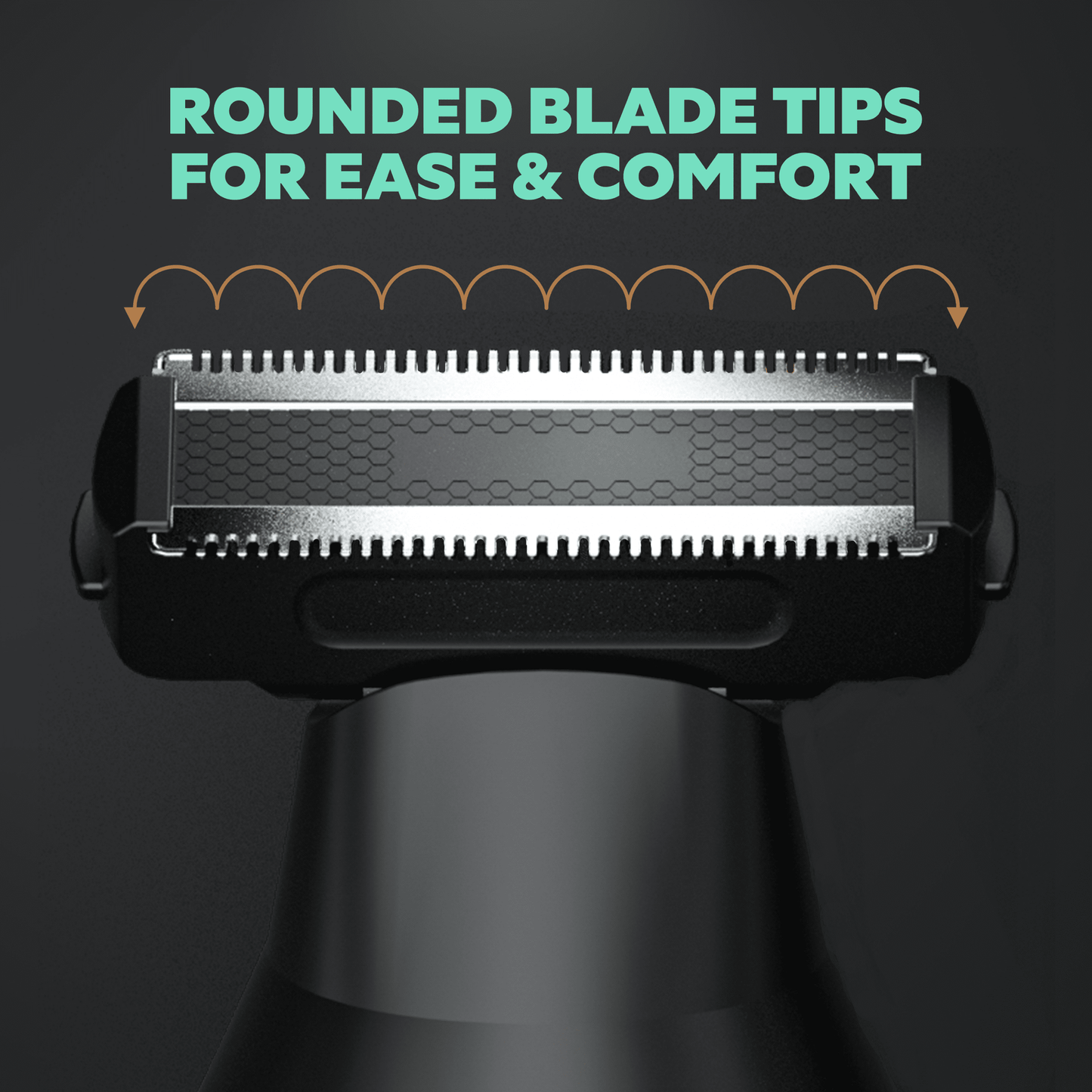 Dollar Shave Club Double Header Electric Trimmer offers rounded blade tips for ease and comfort.